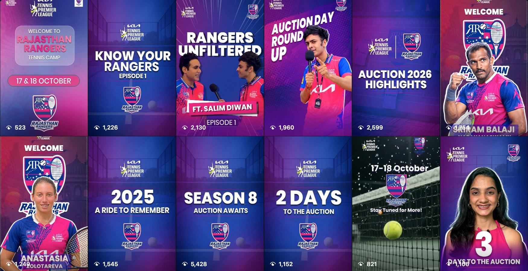 Rajasthan Rangers Instagram grid now